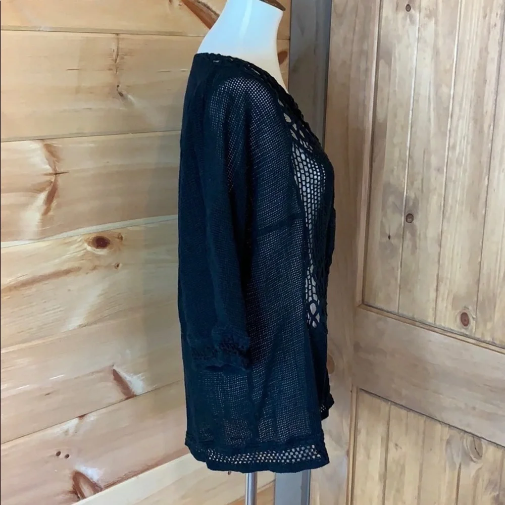 Soft Surroundings black crochet top/coverup Size Small